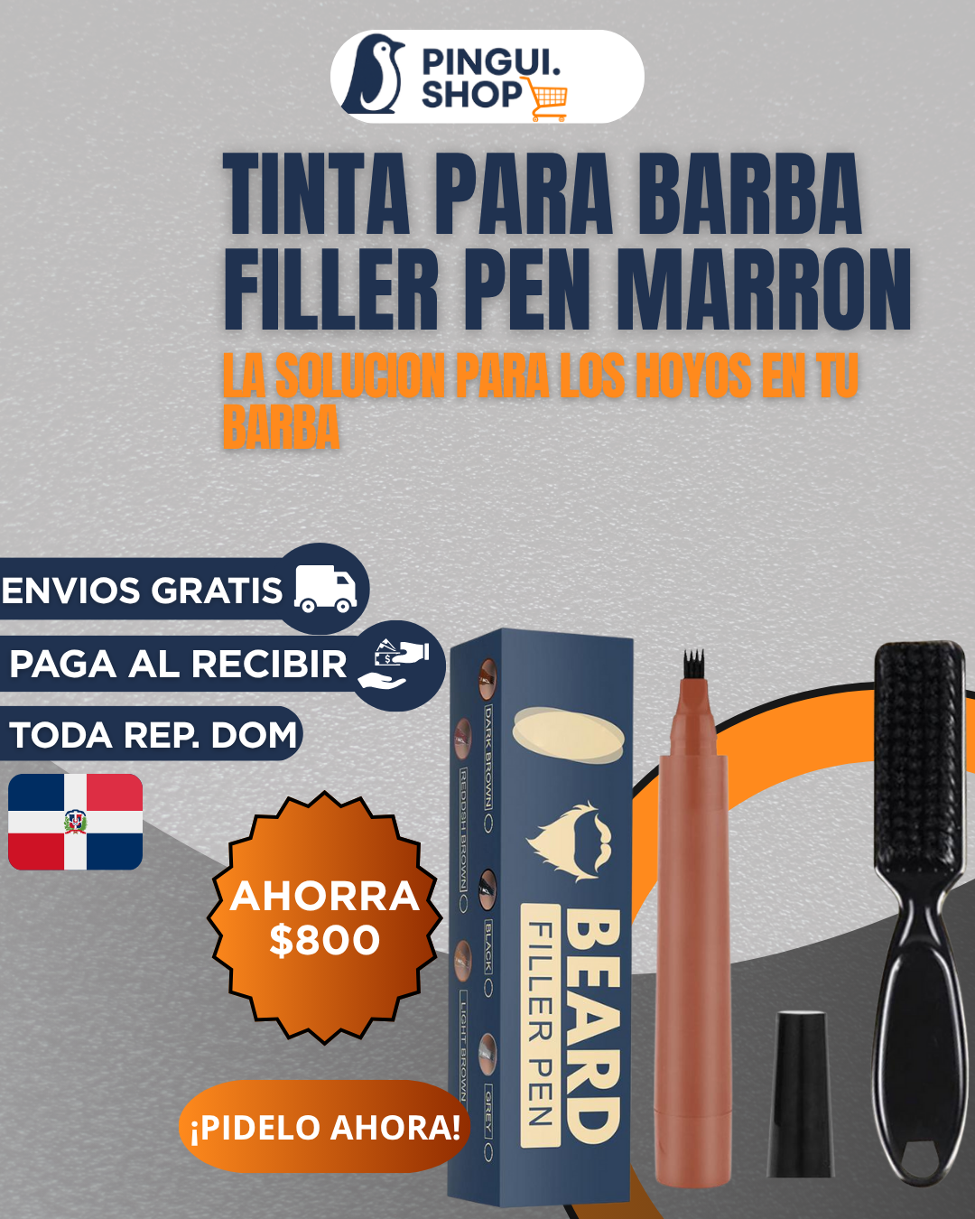 TINTA PARA BARBA FILLER PEN MARRON 🤎 LA SOLUCION PARA LOS HOYOS EN TU BARBA✅